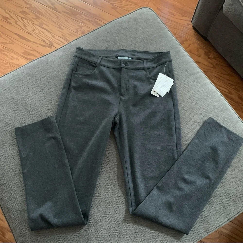 NWT ATHLETA Charcoal Grey Ponte Skinny Pant Sz 10